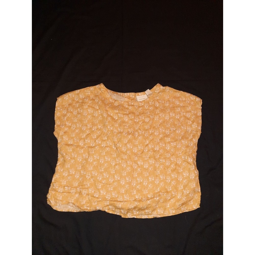 Cynthia Rowley Linen Yellow Shirt - Size LG